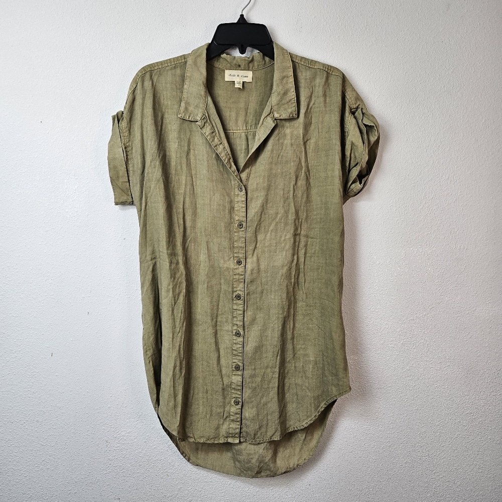 Cloth & Stone Short Sleeve Tencel Top Size Small